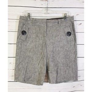 Ella J by Six Degrees Womans Shorts Size 7 Career Brown Dressy Flat Front